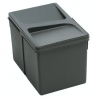 Freistehender Abfallbehälter mit einem Fassungsvermögen von 12 l. Das Produkt ist auch mit einem Deckel. Geeignet für freistehende oder in einer Schublade.