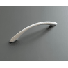 Bogenförmiger Kunststoffgriff mit einem Lochabstand von 128 mm und einer Gesamtlänge von 161 mm