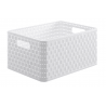 Aufbewahrungsbox aus Kunststoff in Rattanimitation für das Badezimmer oder den Kleiderschrank mit den Abmessungen 190 x 278 x 368 mm und einem Volumen von 18 Litern
