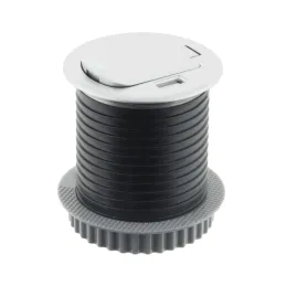 Innen Steckdose in den Tisch COMPACT 1x230V + USB-Ladesteckdose / Aluminium