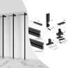 Exklusives modulares System zur Erstellung von Garderobenwänden und Stauraumwänden. Die Höhe der Ständer beträgt 2150 mm und kann nach Bedarf gekürzt werden. Die Tiefe des Systems beträgt 285 mm. Das Set umfasst nur die Anzahl der Ständer und die Befestigung der Ständer unten am Boden und oben an der Wand.
Das Set muss durch Regalhalterungen oder anderes Zubehör ergänzt werden, das Sie für das System auswählen.
Das Produkt wurde von der international renommierten Innenarchitektur-Organisation REDDOT ausgezeichnet und war der Gewinner des Jahres 2022.
Die empfohlene Belastung beträgt 100 kg pro Regal.

Das Set umfasst:
3 Stück 2115mm Regale mit Wandhalterung
3 Stück Wandhalterung
3 Stück Unterlegscheiben zur Bodenbefestigung 
Komplettes Montagematerial

Video zur Montage des ZERO-Systems:


