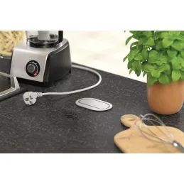 Ausziehbare Doppelsteckdose PICCOLINO SCHUKO 2x 230V / Edelstahl