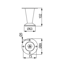 Möbelfuß PALMA / Schwarz matt
