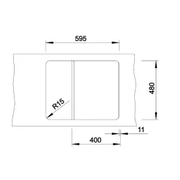 Keramikspüle Blanco ZIA 40 S / Vulkan Grau