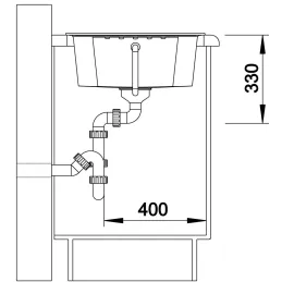 Keramikspüle Blanco ZIA 40 S / Vulkan Grau