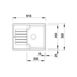 Steingutspülbecken Blanco ZIA 40 S / Kaffee