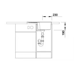 Steingutspülbecken Blanco ZIA 40 S / Kaffee