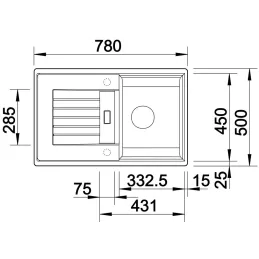 Keramikspüle Blanco ZIA 45 S / Weiß Soft