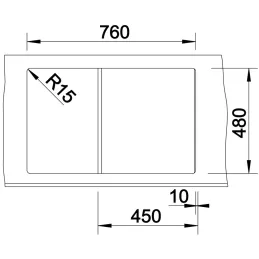 Blanco ZIA 45 S Spülbecken aus Keramik / Vulkan-Grau