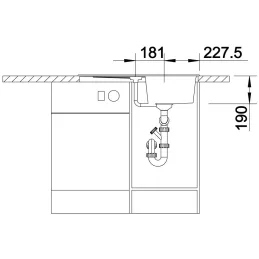 Blanco ZIA 45 S Spülbecken aus Keramik / Vulkan-Grau