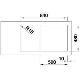 Keramikspüle Blanco ZIA 5 S / Schwarz