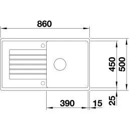 Blanco ZIA 5 S Spülbecken aus Keramik / Vulkan-Grau