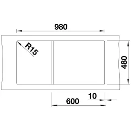 Keramikspüle Blanco ZIA XL 6 S / Weiß soft