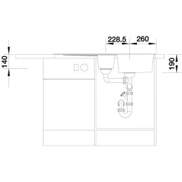 Blanco ZIA 6 S Spülbecken aus Keramik / Vulkan Grau