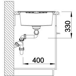 Küchenspüle aus Keramik Blanco ZIA 8 S / Schwarz