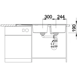 Blanco ZIA 8 S Spülbecken aus Keramik / Vulkan Grau
