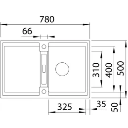 Blanco ADIRA 45 S Spülbecken aus Keramik mit Exzenter / Schwarz
