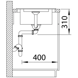 Keramikspüle Blanco ADIRA 45 S mit Exzenter / Anthrazit