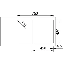 Keramikspüle Blanco ADIRA 45 S mit Exzenter / Weiß