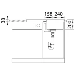 Keramikspüle Blanco ADIRA 45 S mit Exzenter / Weiß soft
