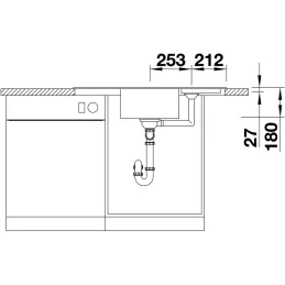 Blanco ZIA 9 E Eckspüle aus Keramik / Schwarz