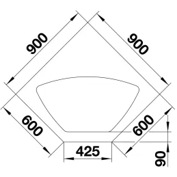 Blanco ZIA 9 E Eckspüle aus Keramik / Vulkan-Grau