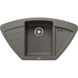 Blanco ZIA 9 E Eckspüle aus Keramik / Vulkan-Grau