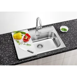 Set Blanco Edelstahlspüle DANA 6 + Armatur DARAS / Glänzendes Chrom