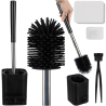 Schönheit und Sauberkeit in Ihrem Badezimmer
Treten Sie ein in die Welt der perfekten Reinigung und Eleganz mit unserer MODEX Toilettenbürste in Schwarz. Diese Bürste ist nicht nur ein gewöhnliches Werkzeug, sondern ein stilvolles Accessoire, das Ihr Badezimmer in einen Ort verwandelt, an dem Schönheit und Hygiene Hand in Hand gehen.
1. kompaktes Design für jedes Bad
Dank ihrer kompakten Abmessungen ist die SLIMM-Bürste ideal für jedes Badezimmer, unabhängig von dessen Größe. Mit dieser Bürste wird Ihr Badezimmer nicht nur sauberer, sondern auch ästhetisch ansprechend.
2. Hygiene und Flexibilität auf höchstem Niveau
Der superweiche Toilettenbürstenkopf aus Silikon ermöglicht es Ihnen, jeden Winkel mit Leichtigkeit zu reinigen. Mit dem langen Stiel der Bürste können Sie auch tiefere Stellen erreichen. Der Bürstenkopf zerkratzt nicht die Oberfläche der Toilette und ist sanfter als herkömmliche Bürsten. Außerdem lassen sich die Borsten des Bürstenkopfs leicht abspülen, was die Reinigungsleistung verbessert.
3. Universeller Einsatz
Diese Toilettenbürste ist nicht nur für Toiletten, sondern auch für Waschbecken, Spülen, Badewannen und alle Keramik-Kunststoff-Glas-Oberflächen geeignet. Unsere Bürste ist nicht nur das perfekte Reinigungswerkzeug, sondern auch eine wichtige elegante Ergänzung für das Badezimmer.
4. Eine doppelte Aufbewahrungsmöglichkeit
Die Bürste ist mit einem zusätzlichen doppelseitigen Klebeband ausgestattet, mit dem Sie sie anbringen können, ohne in die Fliesen zu bohren und sie so nicht zu beschädigen. Kleben Sie sie einfach an die Wand und hängen Sie sie in den Bürstenbehälter. Eine andere Möglichkeit ist, sie einfach auf den Boden zu stellen.