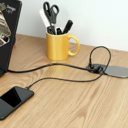 Elektrische Steckdose SLIDE 1x230V + 2xUSB FRANZÖSISCH / Edelstahl