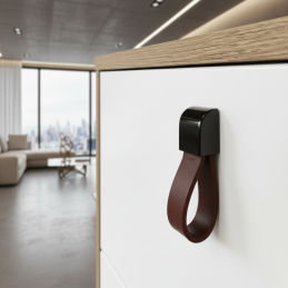 Lederknopf LEATY / Schwarz...