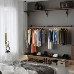 2er Set Kleiderständer REGALO DUO 920 mm / Schwarz matt