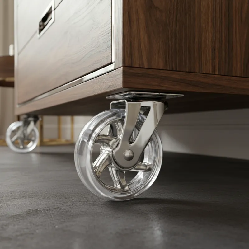 Möbelrad ohne Bremse 75 mm / Transparent