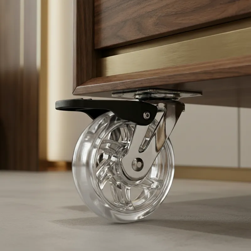Möbelrad mit Bremse 75 mm / Transparent