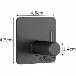 copy of Set mit 4 selbstklebenden Aufhängern QUIN / Schwarz matt