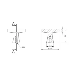 Knopfgriff MAIRA / Gebürstetes Gold