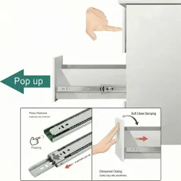 Kugelauszug mit Dämpfung und grifflosem Öffnen 45 mm PRO