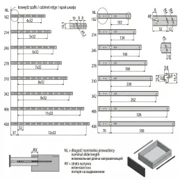 Kugelauszug ,Nutmontage 17mm EURON