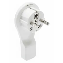 Flacher Steckdosenstecker / Weiß
