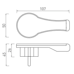 Flacher Steckdosenstecker / Schwarz