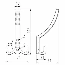 Möbelaufhänger BRUNO Maxi / Schwarz matt
