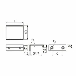 Griff für Türkante DIAZ / Schwarz matt