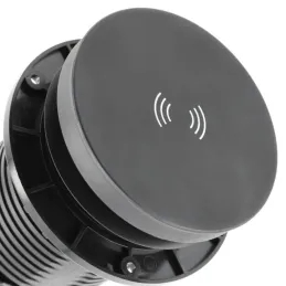 Ausziehbare Steckdose LEGIA SCHUKO 2x230V + USB A-C + Licht / Schwarz matt