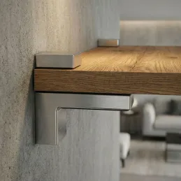 Regalhalter QUADRO / Edelstahl