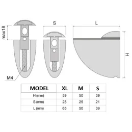 Regalhalter ARAGON / Glänzendes Chrom