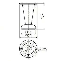 Möbelfuß PALMA / Aluminium