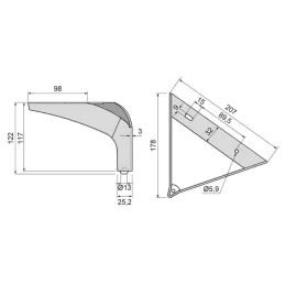 Möbelfuß DELTA / Chrom glänzend