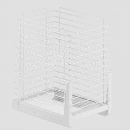 Ausziehbarer Wäschekorb mit Dämpfung und Türbefestigung ORTA / Weiß matt