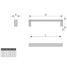 Griff OMEGA / Glänzendes Chrom