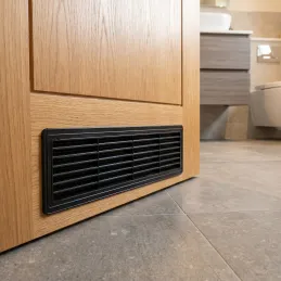 Beidseitiges Lüftungsgitter für Türen 430 x 115 mm / Schwarz